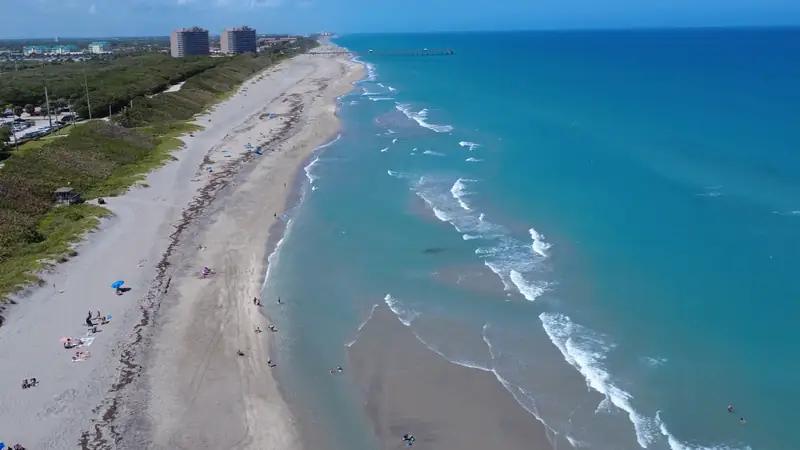 Juno Beach and the pier from the south