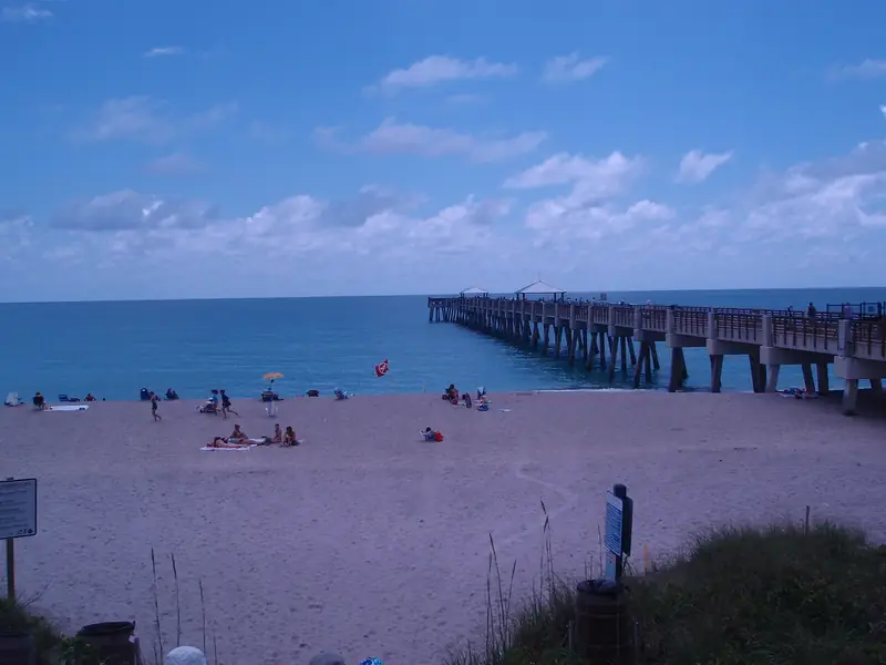 Juno Beach with the pier in the distance