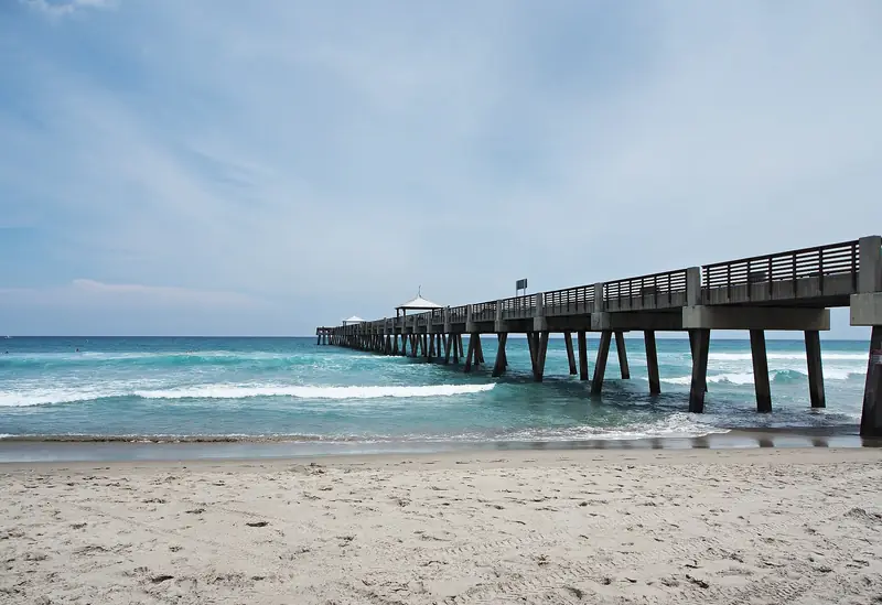 Juno Beach Pier stretching into the Atlantic Ocean